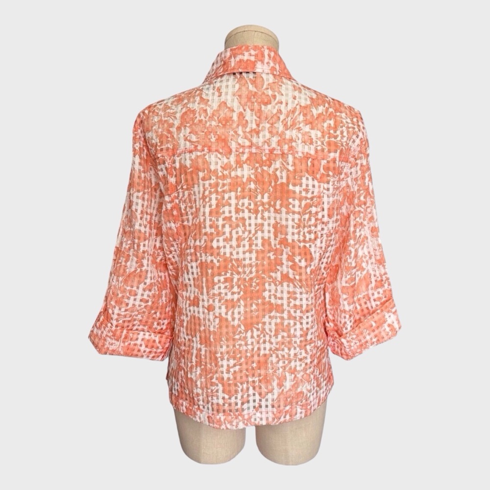 Draper’s & Damon’s‎ Petites Sheer Floral Button Shirt - Picture 3 of 7